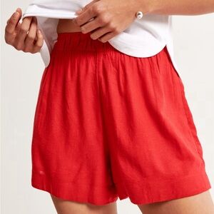 Abercrombie linen blend pull on shorts - size small - rust color
